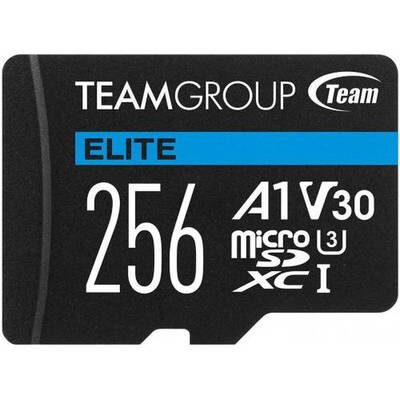 Card de Memorie TEAMGROUP Micro SDXC Elite A1 V30 256GB + Adaptor