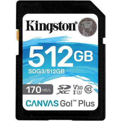 Card de Memorie Kingston SDXC Canvas GO Plus Clasa 10 UHS-I 512GB