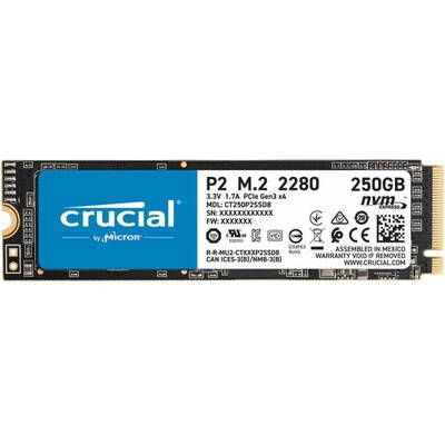 SSD Crucial P2 250GB PCI Express 3.0 x4 M.2 2280