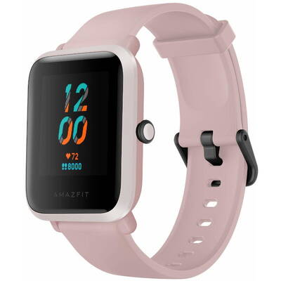 Smartwatch Amazfit BIP S, curea silicon, GPS + senzor PPG, Gorilla Glass, IP68 rezistent la apa, autonomie pana la 40 zile, Warm Pink