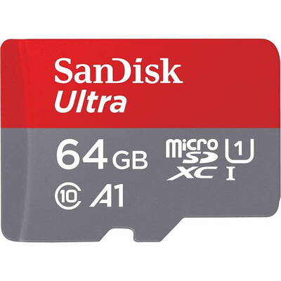 Card de Memorie SanDisk microSD Ultra UHS-I Class 10 64GB + SD Adaptor