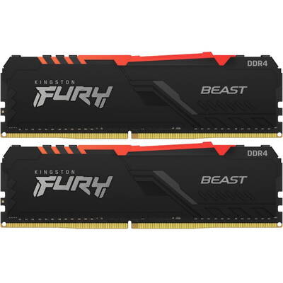 Memorie RAM Kingston FURY Beast RGB 64GB DDR4 3200MHz CL16 Dual Channel Kit