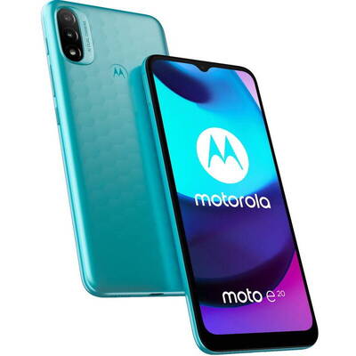 Smartphone MOTOROLA Moto E20, Octa Core, 32GB, 2GB RAM, Dual SIM, 4G, Tri-Camera, Coastal Blue
