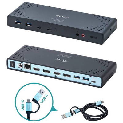 Docking Station I-TEC CADUA4KDOCKPDL, 2x HDMI, 2x DP, 4x USB 3.0, 2x USB-C PD