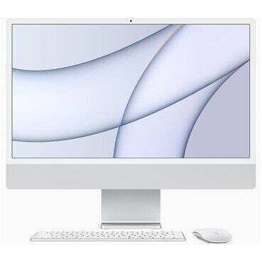 Sistem All in One Apple iMac 24 inch 4.5K Retina, Procesor M1, 16GB RAM, 1TB SSD, 8 core GPU, Mac OS Big Sur, INT keyboard, Silver
