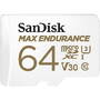 Card de Memorie SanDisk microSD Max Endurance UHS-I U3 V30 Class 10 64GB + adaptor