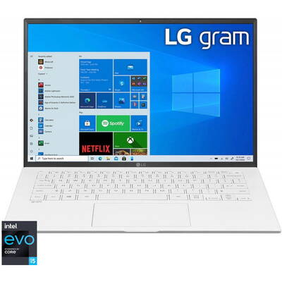 Ultrabook LG 14'' Gram 14Z90P, WUXGA IPS, Procesor Intel Core i5-1135G7 (8M Cache, up to 4.20 GHz), 8GB DDR4, 256GB SSD, Intel Iris Xe, Win 10 Home, White