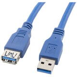 Cablu Lanberg CA-US3E-10CC-0018-B (USB 3.0 M - USB 3.0 F; 1,8m; culoare albastră)

