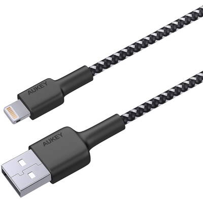 Aukey CB-BAL3 Cablu USB Încărcare rapidă USB C-Lightning | 1,2 m | Negru