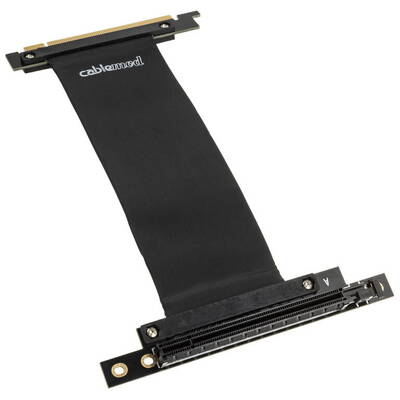 Modding PC CableMod Suport vertical pentru placa grafica cu PCIe x16 Riser Kabel, 1x DisplayPort, 1x HDMI - Negru