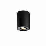 Spot luminos inteligent Philips Hue Pillar, Bluetooth, ZigBee Light Link, GU10, 5W (50W), 350 lm, lumina alba (2200-6500K), Metal, Negru