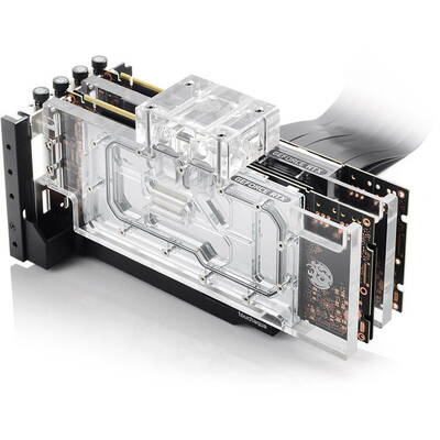 Modding PC BitsPower Capac slot PCI vertical + cablu panglica dual PCIe x16 - 22 cm