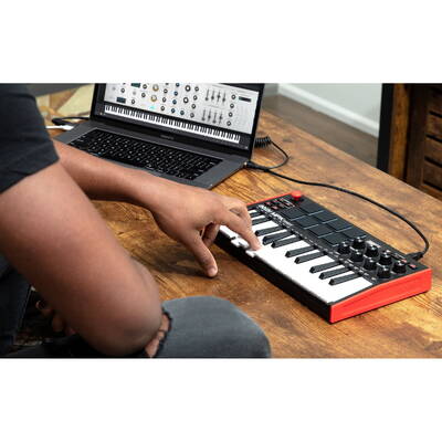 AKAI MPK Mini MK3 Tastatură de control Pad Controler MIDI USB Negru, Roșu