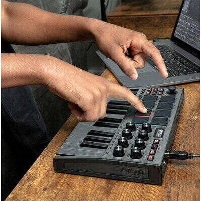 AKAI MPK Mini MK3 Tastatură de control Pad Controler MIDI USB Negru, Gri