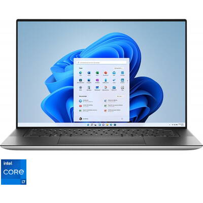 Ultrabook Dell 15.6'' XPS 15 9520, UHD+ InfinityEdge Touch, Procesor Intel Core i7-12700H (24M Cache, up to 4.70 GHz), 32GB DDR5, 1TB SSD, GeForce RTX 3050 Ti 4GB, Win 11 Pro, Platinum Silver, 3Yr BOS