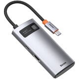 Hub USB Baseus multifunctional Metal Gleam 4 in 1 USB tip C - USB tip C 100 W, HDMI 4K 30 Hz, 1x USB 3.2 Gen 1, 1x USB 2.0 (CAHUB-CY0G)
