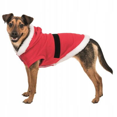 Costum Trixie Moș Crăciun cu glugă pentru un câine - S