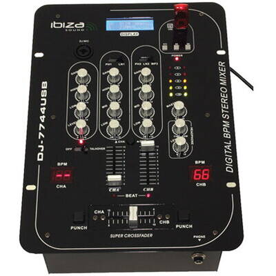 Ibiza Sound MIXER 5 CANALE CU BPM DIGITAL SI USB/SD