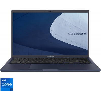 Ultrabook Asus 15.6'' ExpertBook B1 B1500CEAE, FHD, Procesor Intel Core i7-1165G7 (12M Cache, up to 4.70 GHz, with IPU), 16GB DDR4, 512GB SSD, Intel Iris Xe, No OS, Star Black