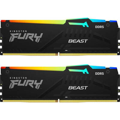 Memorie RAM Kingston FURY Beast RGB 16GB DDR5 6000MHz CL40 Dual Channel Kit