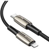 Cablu date Water Drop USB-C - Lightning 18W, 1.3m, Negru