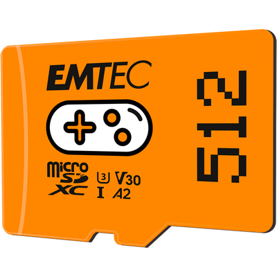 Card de Memorie Emtec mSD 512GB UHSI U3 V30 A2 Gaming Orange
