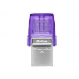 Memorie USB Kingston DataTraveler microDuo 3C, 64GB, USB-C/USB, Purple