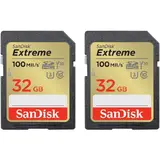 Card de Memorie SanDisk Extreme 32GB SDHC, UHS-I, Class 10, U3, V30 - Twin-pack