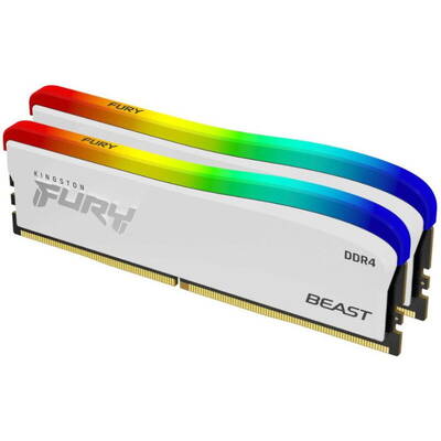 Memorie RAM Kingston FURY Beast RGB White Special Edition 16GB DDR4 3600Mhz CL17 Dual Channel Kit