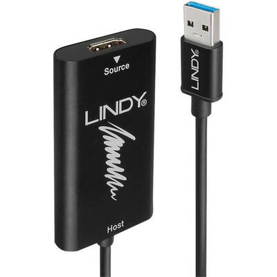 Adaptor Lindy 1x USB 3.0 Male - 1x HDMI Female, negru