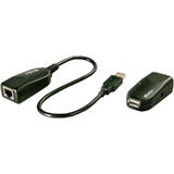 Adaptor Lindy USB 2.0 Male - RJ-45 Female - USB 2.0 Female, Extender USB 2.0, 1 Port, pana la 50 m