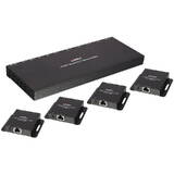 Adaptor Lindy Splitter Extender HDMI &amp; IR, 1x HDMI Female - 4x RJ-45 Female - 4x HDMI Female, pana la 50 m