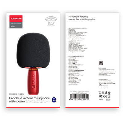 Microfon Joyroom Wireless karaoke with Bluetooth 5.0 speaker 2500mAh Red