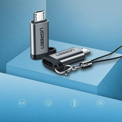Adaptor UGREEN Adaptor USB tip C la micro USB gri