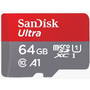 Card de Memorie SanDisk Ultra microSDXC 64GB 140MB/s A1 + Adapter SD