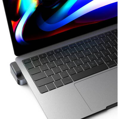 Hub USB Joyroom multifunctional USB tip C - USB 3.0 / RJ45 / HDMI / USB tip C / Thunderbolt pentru MacBook Pro gri