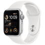 Smartwatch Apple Watch SE2, 40mm Aluminium Silver cu White Sport Band Regular + GPS