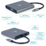 Docking Station Gembird USB-C Hub HDMI USB-C PD VGA USB 3.0 Audio Card
