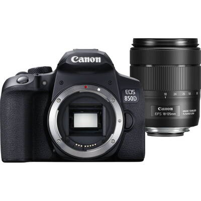 Aparat foto DSLR Canon EOS 850D Black + obiectiv EF-S 18-135mm f/3.5-5.6 IS USM