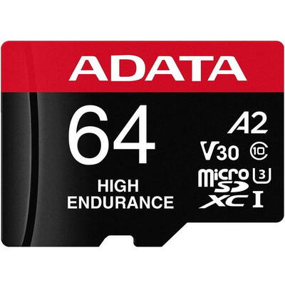 Card de Memorie ADATA Micro SDXC High Endurance Clasa 10 UHS-I 64GB + Adaptor