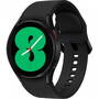 Smartwatch Samsung Galaxy Watch 4, 40 mm, negru, curea silicon negru, LTE, Wi-Fi, Bluetooth, GPS, NFC, rezistent la apa