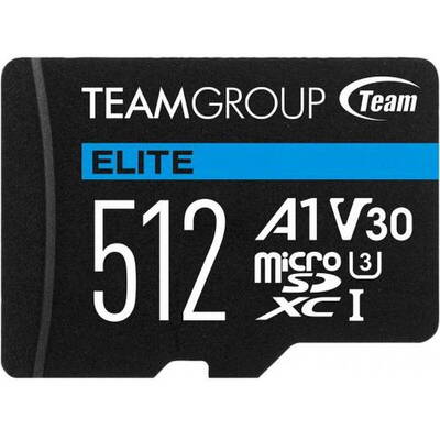 Card de Memorie TEAMGROUP Micro SDXC Elite A1 V30 512GB + Adaptor