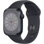 Smartwatch Apple Watch S8, 41mm Aluminium Midnight cu Midnight Sport Band Regular + GPS