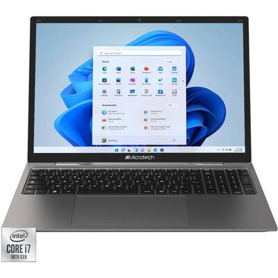 Laptop MicroTech 17.3'' Corebook Ultra, FHD, Procesor Intel Core i7-1065G7 (8M Cache, up to 3.90 GHz), 16GB, 512GB SSD, Intel Iris Plus, Win 11 Pro + Liber OS, Grey