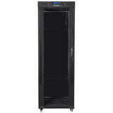 Rack LANBERG Installation cabinet rack 19 37u 600x800 black, black glass door lcd (Flat pack)