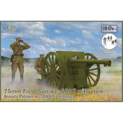 Macheta / Model Ibg 75mm Field Gun wz. 1897 with Polish Artill