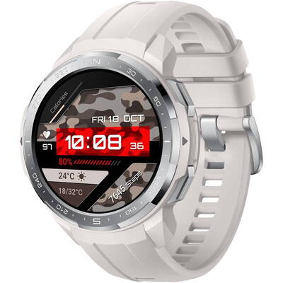Smartwatch Honor Watch GS Pro, 48 mm, ecran AMOLED, corp Camo Blue, curea textil Marl White, Wi-Fi Bluetooth, GPS, Senzor HR, MIL-STD-810G
