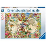 Puzzle Ravensburger 3000 piese Flora and fauna. World map