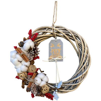 Coronita decorativa Christmas Joy, 30 cm