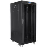 Rack LANBERG 19 inch installation cabinet, standing, 27u 800x1000 black, lcd glass door (flat pack)